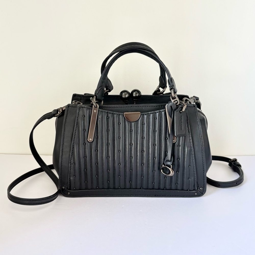 COACH Kisslock Dreamer 21 With Quilting And Rivets Black